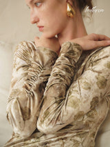 Olive Whisper Long Dress