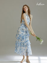 Azure Ruffle Dress