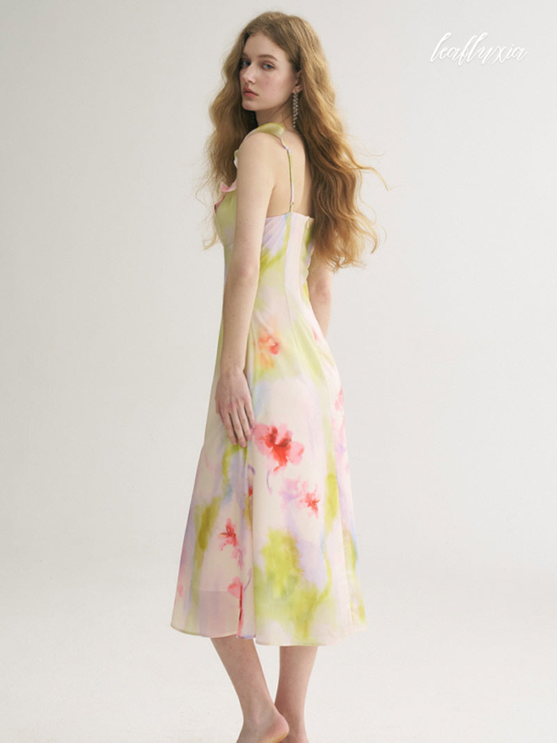 Watercolor Bloom Slip Dress