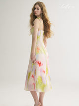 Watercolor Bloom Slip Dress