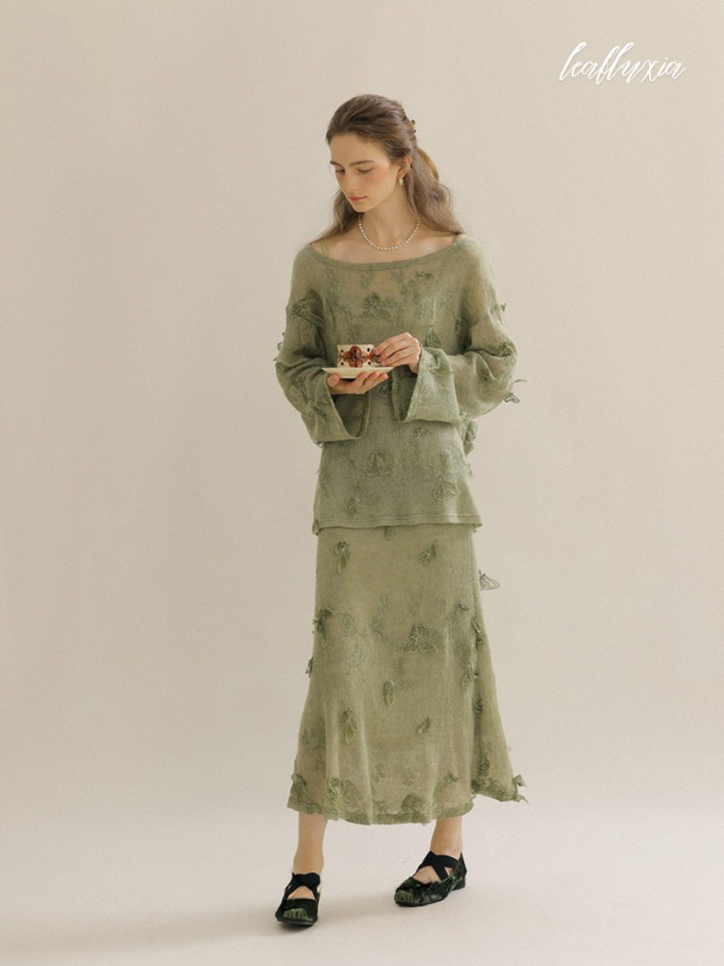 Leaf Whisper Knit Two-Piece Set