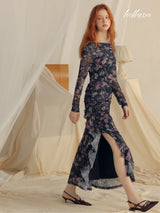 Amethyst Bloom Slit Dress