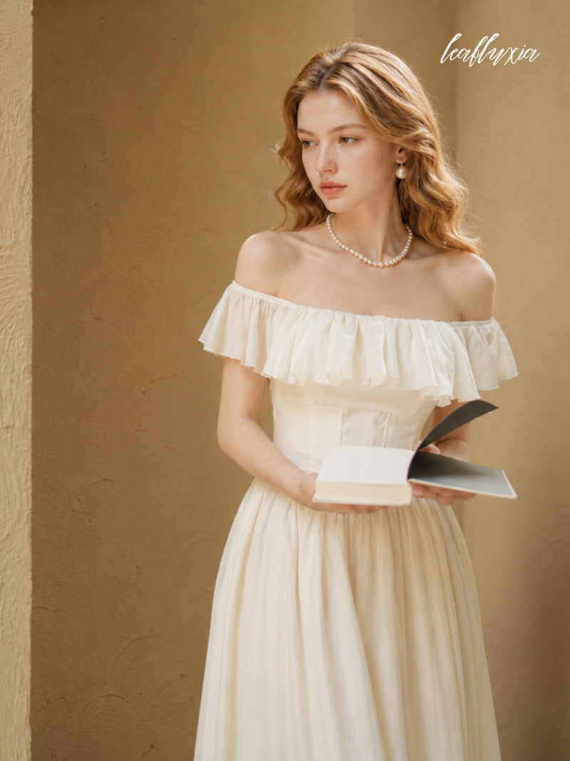 Soft Butter Puff Dress