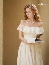 Soft Butter Puff Dress