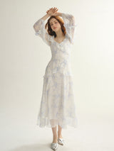 Blue Mist Ruffle Dress