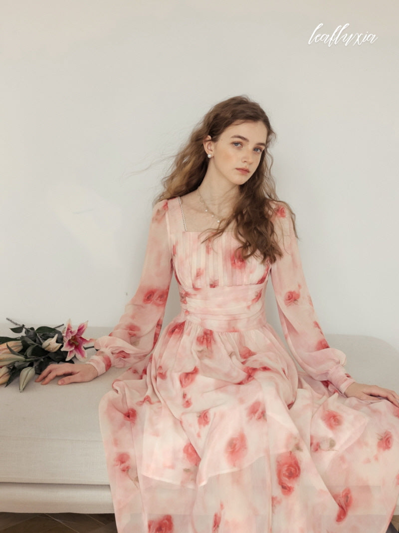 Blushing Rose Chiffon Dress