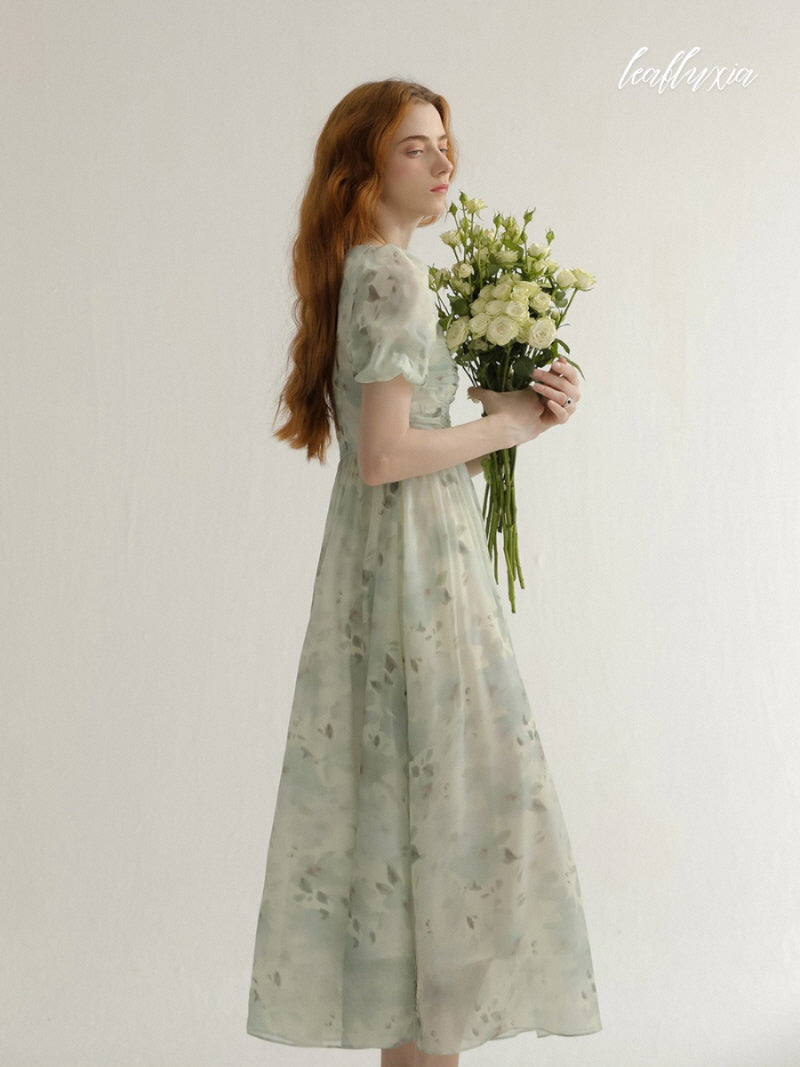 Moonlit Sage Floral Dress