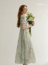Moonlit Sage Floral Dress