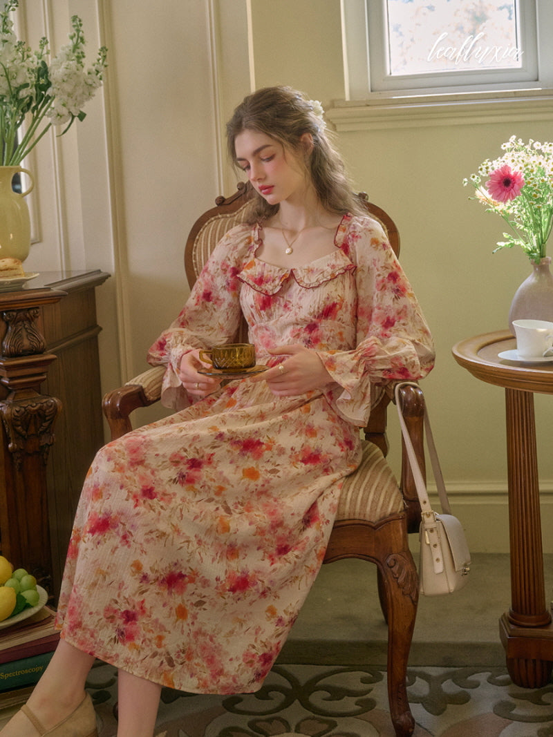 Antique Rose Floral Dress