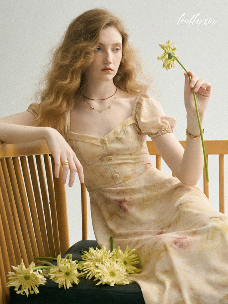 Golden Haze Vintage Dress