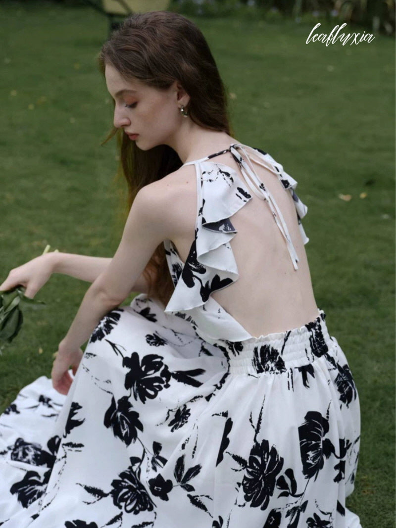 Ivory Noir Bloom Dress
