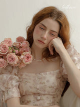 Antique Floral Pink Dress