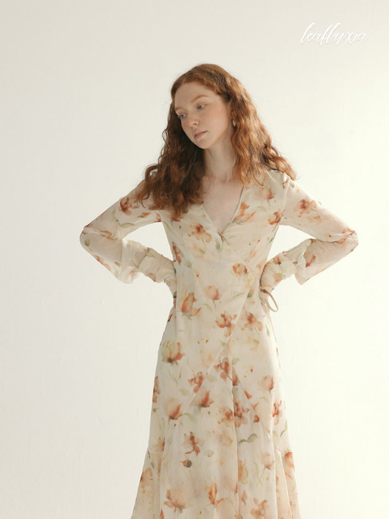 Floral Ruffle Long Dress