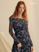 Amethyst Bloom Slit Dress