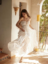 Ivory Glow Backless Dress