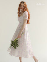 Lilac Blossom Midi Dress