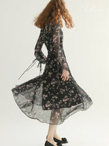 Dark Rose Chiffon Dress