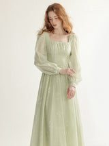 Embroidered Mint Blossom Dress