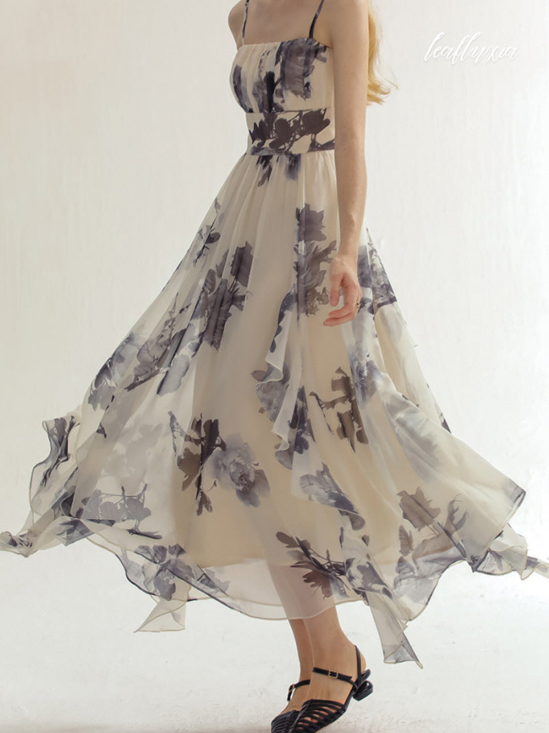 Lunar Petal Chiffon Dress