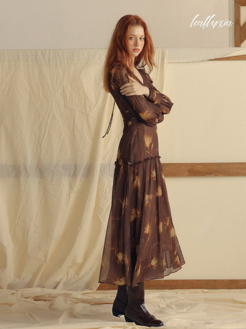 Golden Leaf Evening Dress