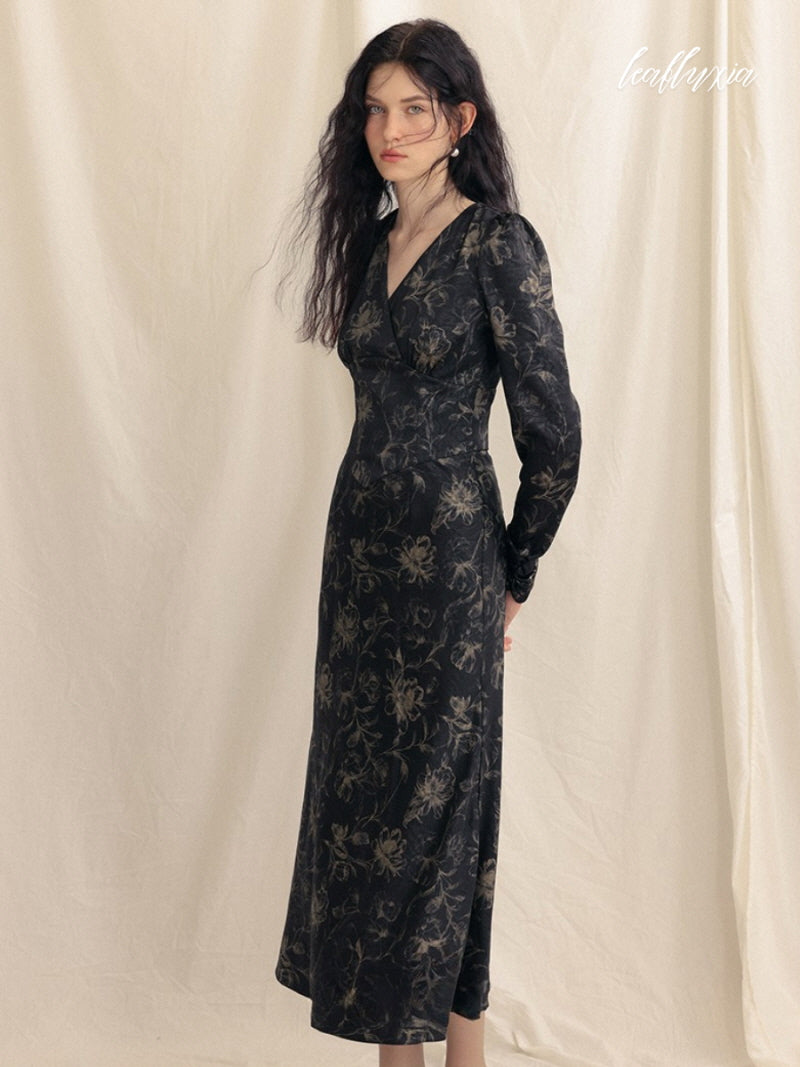 Shadow Blossom Gown Dress