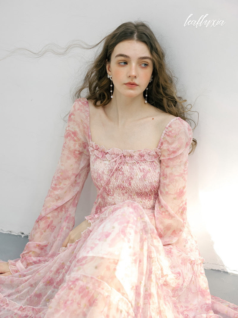 Pink Whisper Floral Dress