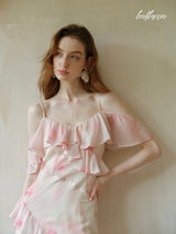 Blush Petal Ruffle Dress