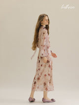 Rosy Veil Flow Dress