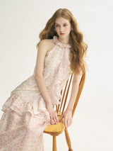 Blush Petal Halter Dress
