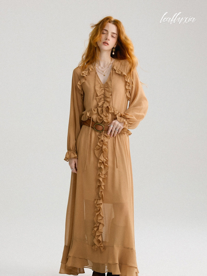 Andalée Ruffle Chiffon Dress