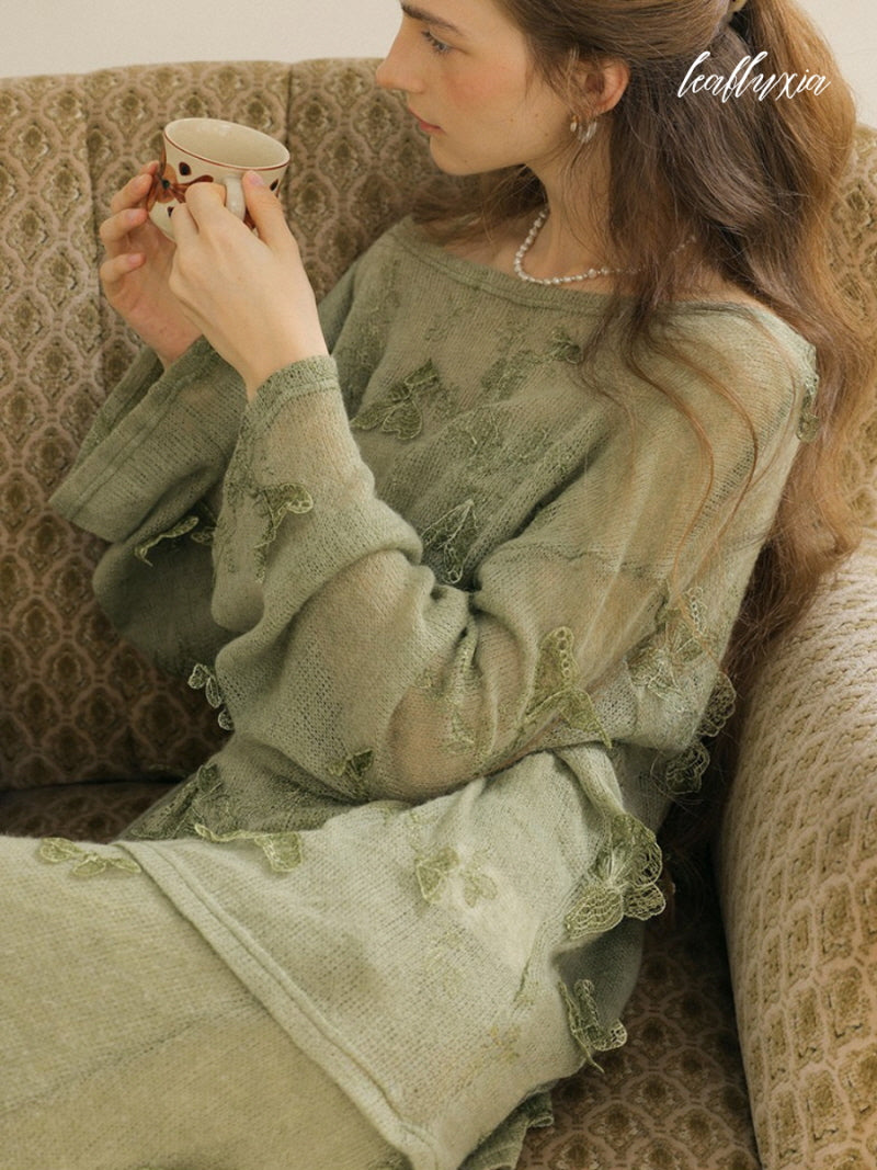 Leaf Whisper Knit Two-Piece Set