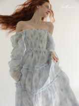 Blue Blossom Chiffon Dress