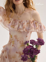 Ethereal Bloom Off-Shoulder Dress