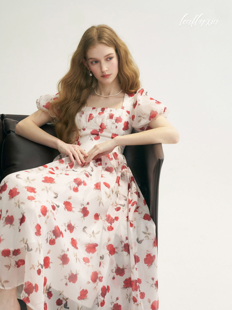 Crimson Blossom Dress