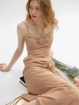 Dusky Apricot Bloom Dress