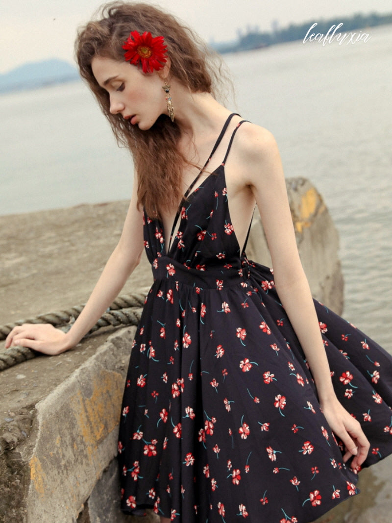 Moonlit Hibiscus Lounge Dress