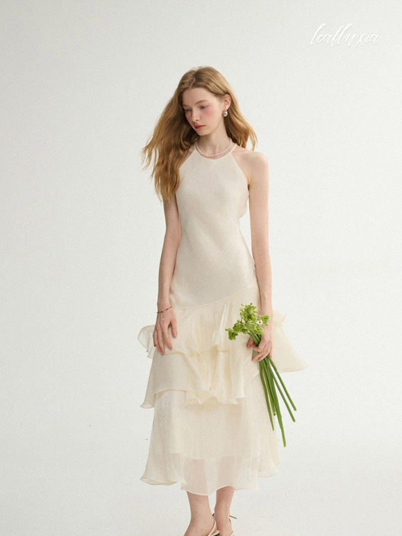 Ivory Whisper Ruffle Dress