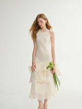 Ivory Whisper Ruffle Dress