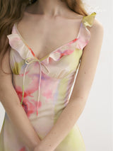 Watercolor Bloom Slip Dress