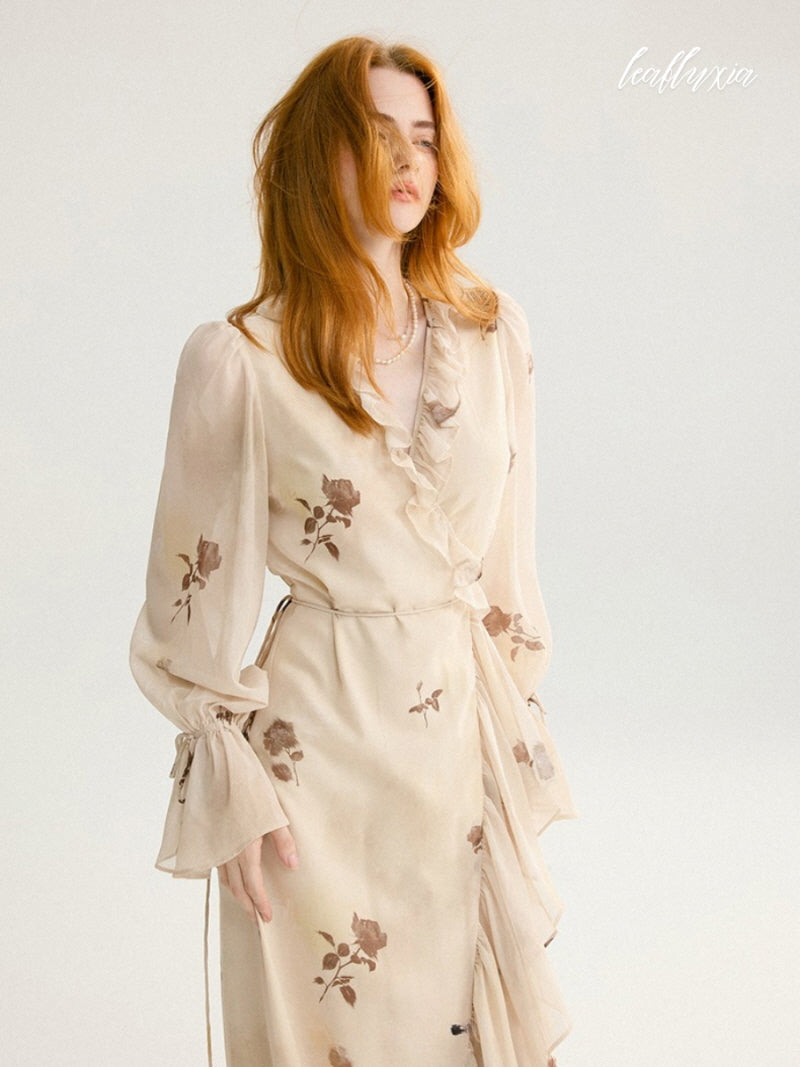 Ivory Garden Wrap Dress