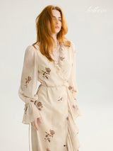 Ivory Garden Wrap Dress