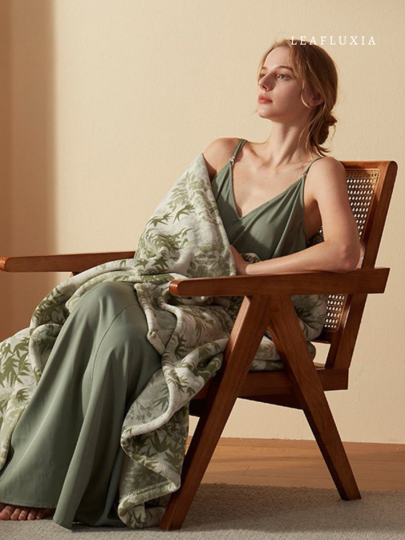 Green Serenity Throw Blanket