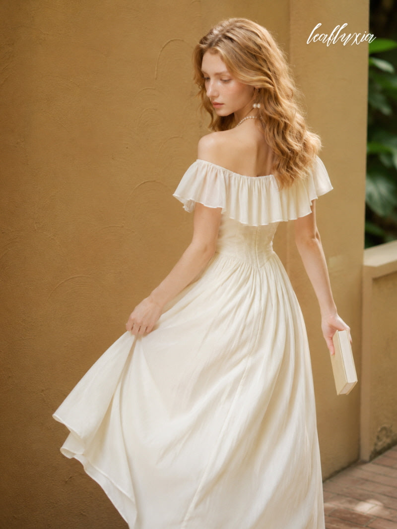 Soft Butter Puff Dress