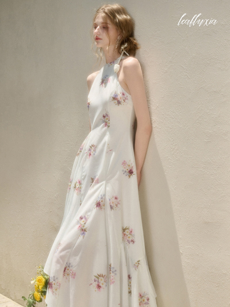 Sunlit Garden Halter Dress