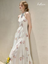 Sunlit Garden Halter Dress