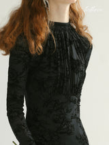 Noir Bloom Lace Dress