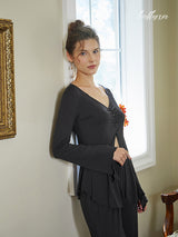 Charcoal Autumn Elegance  Lounge Wear