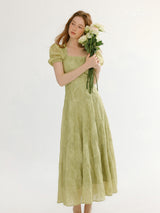 Olive Blossom Midi Dress