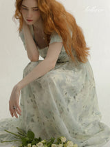 Moonlit Sage Floral Dress