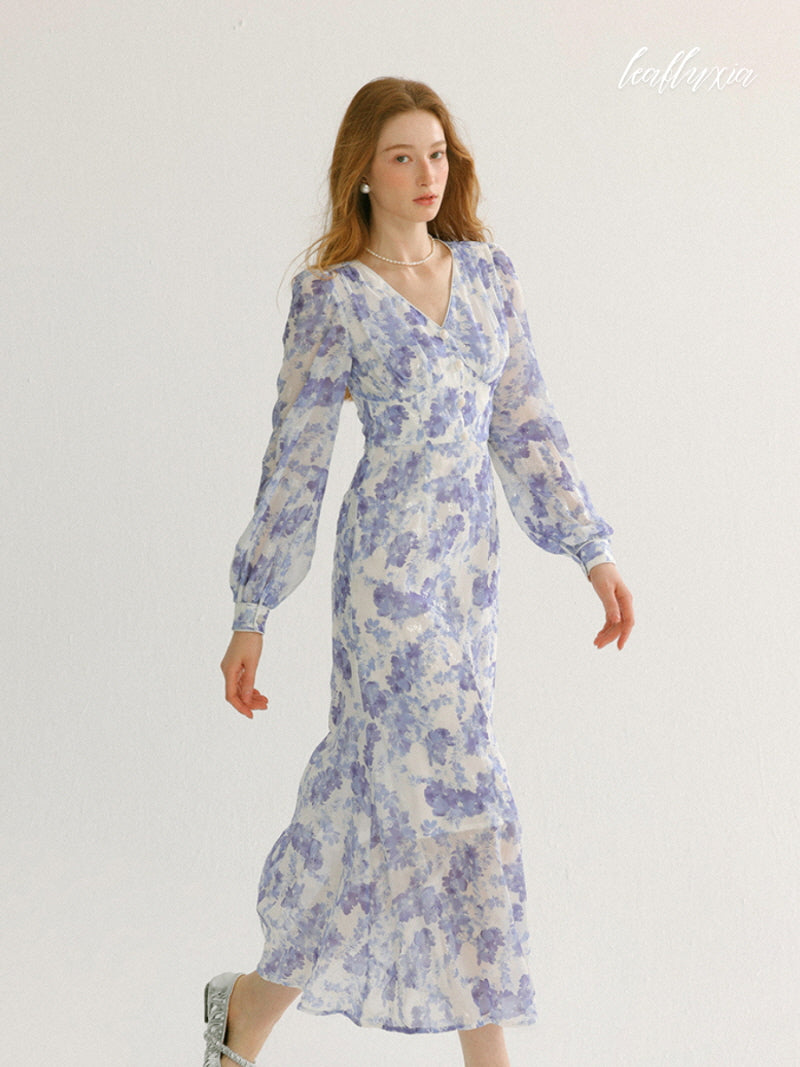 Lavender Bloom Midi Dress